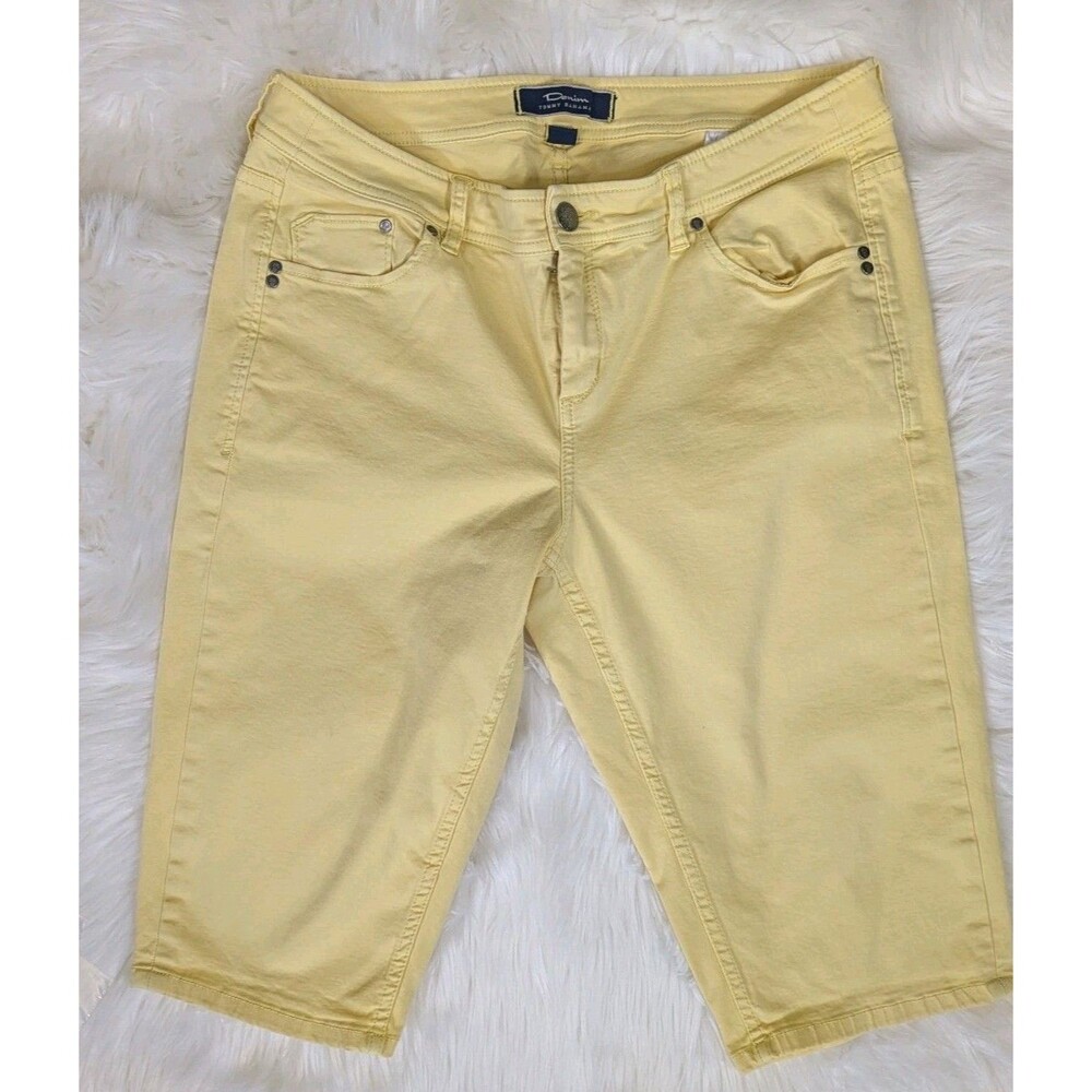 Tommy Bahama Yellow Denim Bermuda Shorts Stretch  Mid Rise Women 12